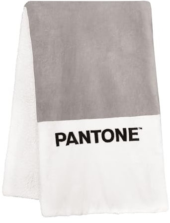 PANTONE Plaid Divano e Letto Sherpa a Doppio Strato Ultra Morbido e Avvolgente, Coperta Pile Invernale Calda e Lavabile, Ottimo Comfort Ideale anche come Copridivano e Copriletto Singolo 130x160 cm
