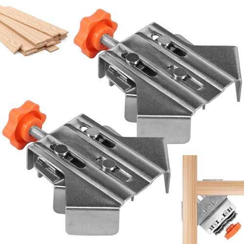 2 Pcs 90 Degree Right Angle Clamp Corner Clamps for Woodwork Single Handle Precision Stainless Steel Right Angle Splicing Clip Clamp Locator Photo Framing Tools for DIY Woodworking Welding