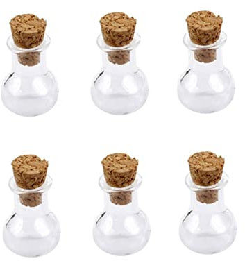 ABOOFAN 20pcs Mini Bulb Glass Bottle Flat Base Wishing Bottle for Diy Crafts and Home Decorations