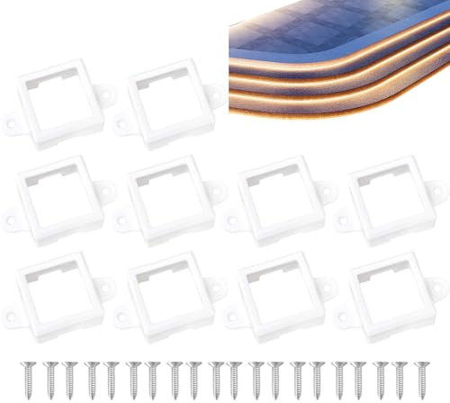 Soporte de luz para exteriores, soporte de clip para lámpara exterior, clase de soporte de 10 piezas para montaje en tiras de lámparas, tiras claras al aire libre para patio, granja, balcón, terraza,