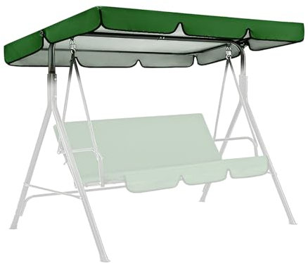 Btstil Swing Canopy Cover 249 x 185 cm, 3 Seater Replacement Canopy for Garden Swing Seat, 210D Oxford Fabric Waterproof Swing Chair Canopy Cover, Only Replacement Canopy (Green)