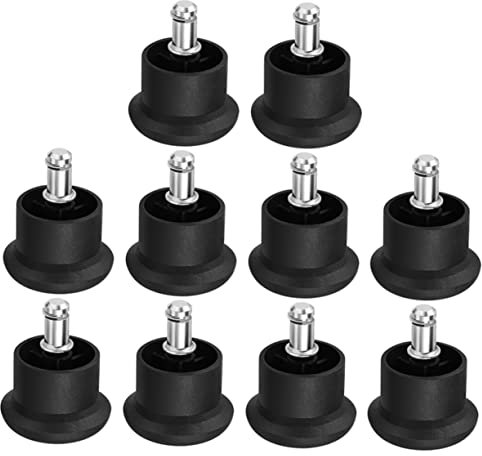 Tofficu 10 Patins pour Pieds De Chaise De Bureau Bouchons Fixes Anti-Rayures Protection Sol RéDuction Bruit Conversion Chaise Roulante en Fixe pour Meubles Maison Bureau