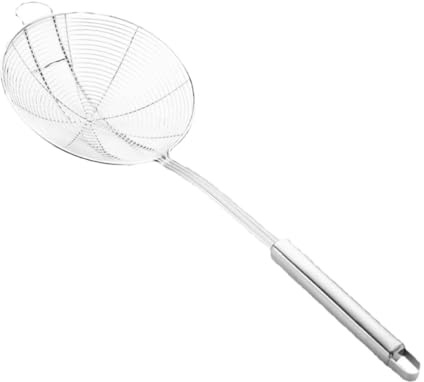 Mobestech Colador De Acero Inoxidable Grande Con Gancho Utensilio De Cocina Para Escurrir Fideos Pasta y Verduras Para Cocinar