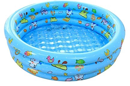 IWENZHKPA Piscine Gonflable Piscine Gonflable à 3 Anneaux, Mise en Place Rapide, Piscine Gonflable Hors Sol, piscines de Rembourrage Rondes de 51,1 Pouces pour l'extérieur et l'intérieur Pataugette