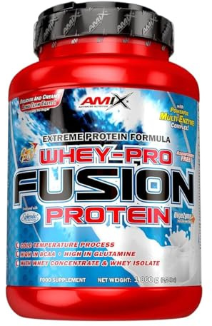AMIX - Proteína Whey - Pure Fusion - 1 Kg - Concentrado de Suero Ultra Filtrado - Proteína Isolada con Splenda - Contiene L-glutamina - Proteínas para Aumentar Masa Muscular - Sabor Pistacho