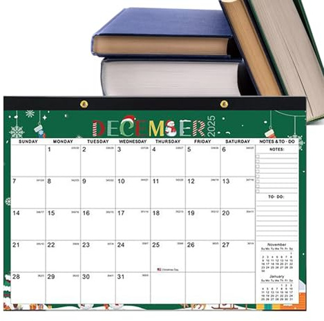 Calendario Mensual 2025-2026 de Pared, Calendario De 18 Meses Julio 2025 A Diciembre 2026, Planificador con Bloques Grandes Rayados Temático de Fiestas para Organización de Tareas, Metas y Horarios