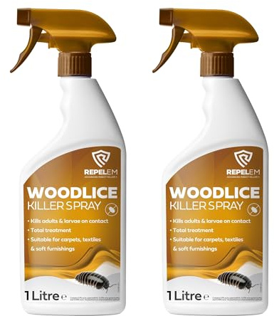 REPELEM Woodlice Killer Outdoor & Indoor Spray - Cockroaches & Bugs 2L | Professional Strength Insecticide, Instant Action Formula, Also Kills Cockroaches & Bugs, Woodlice Repellent