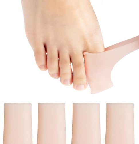 LLMSIX 10pcs Silicone Toe Cap Protectors, Soft Cuttable Toe Covers, Toe Cushion Sleeves for Women Men Daily Wear Reduce Friction