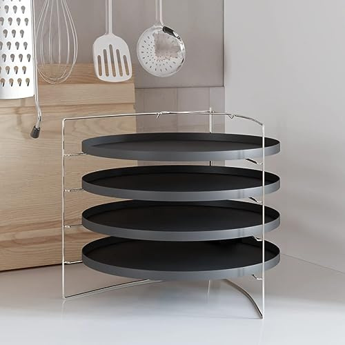 Generico Teglie per Pizza 4 pz con Porta Teglie Ø 28 cm in Acciaio,Cucina e Pranzo,Pentolame e tegami da Forno,Tegami da Forno,Teglie per pizza-154983