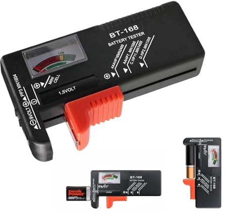 Bansusu 1Pc Analogue Battery Tester Multi Size Battery Checker | Portable Universal Battery Tester, For AA AAA C D 9V 1.5V Button Cell Batteries (Requires No Battery for Operation)