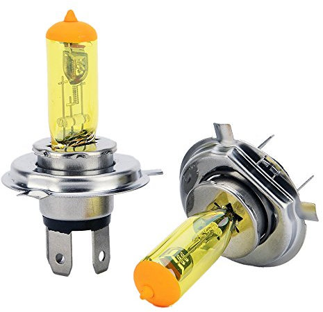Gazechimp 2pcs Phares xénon H4 Dc 12v 100w Led Jaune Ampoules Antibrouillard Halogène Parking