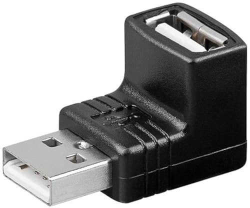 CABLEPELADO Adattatore USB a gomito, maschio a femmina, USB 2.0, angolo di 90°