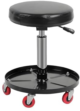 Youyijia Workshop Stool 59 * 38cm Adjustable Mechanic's Seat Professional Hydraulic Shop Seat Pneumatic Chair with Tool Tray Lifting and Movable Workbench Stool for Garage Shop Car Repair