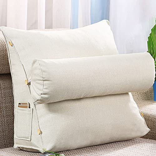 YZHY Keilkissen mit Nackenrolle,Lesekissen,Perfekt als Lesekissen,Wandkissen,Rückenlehne Eckkissen Kopfteil Rueckenkissen Lesen oder Spielen auf dem Bett/Sofa/Boden