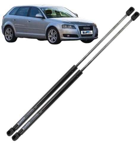Biaren Lot de 2 vérins à gaz pour hayon arrière pour Audi A3 8PA Sportback (2004–2013) Système de levage 415 (N) 530 mm 8P4827552B 8P4827552C