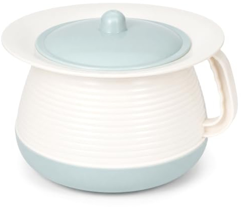 HEMOTON Portable Spittoon with Lid Covered Chamber Pot for Home Hospital and Camping Plastic Chamber Pot for Adults and Kids Easy-Clean Night Urinal