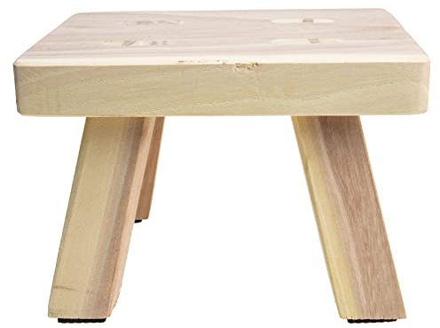 Happyyami Klein Holztrittstuhl Für Junge Mädchen Stabiler Hocker Aus Massivem Holz Multifunktionaler Fußschemel Für Zuhause Zum Sitzen Und Spielen Maße