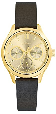 s.Oliver Armbanduhr Damen Quarzuhr Analog, mit Leder/Nylon Armband, Kommt in Uhren Geschenk Box