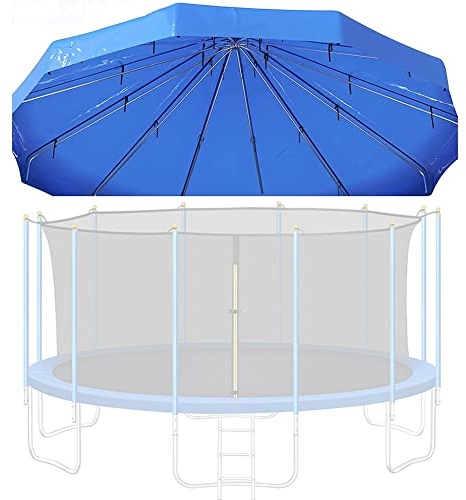 Trampoline Canopy with Frame, Water-Proof U.V30 Trampoline Tent Awning Outdoor Sports Trampoline Cover for Trampolines Accessories - Blue (Size : 14FT)