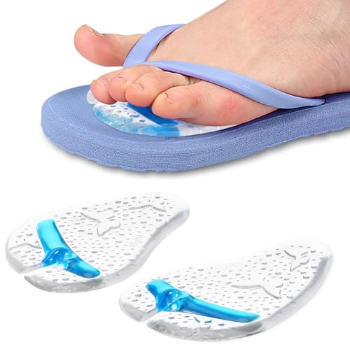 FOMIYES VorfußPolster Aus Silikon Gelpads FüR Schuhe Selbstklebende Einlagen FüR Flip-Flops Und Sandalen Rutschfestes Zehenschutz Polster Gegen Druck Im Mittelfuß Blau