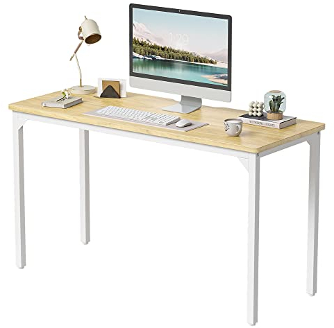 CubiCubi Schreibtisch Klein, 100 x 48 x 75 cm, computertisch PC Tisch, Heimbüro Schreibtisch, Küchentisch, Industriedesign für Zuhause, Büro, Arbeitszimmer, Schreiben, Hellbraun
