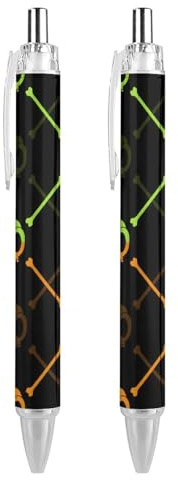 Niedlicher Halloween-Kugelschreiber mit Totenkopf und Knochen, einziehbar, feine Spitze, 0,5 mm, glattes Schreiben für Zuhause und Büro