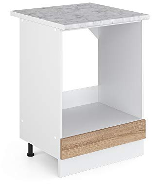 Vicco Unterschrank R-Line, Sonoma, 60 cm | mit Großnische, mit Arbeitsplatte, zur Aufbewahrung von Reinigungsgeräten und Haushaltsutensilien