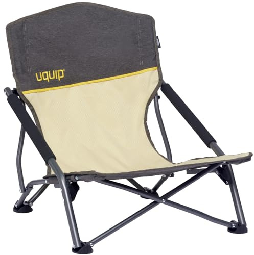 Uquip Campingstuhl Sandy boulder I faltbarer Strandstuhl mit 120 kg Traglast I kompakter Faltstuhl aus Stahl & Polyester I klappbarer Outdoor-Stuhl für Camping, Strand, Angeln, Garten & Festivals