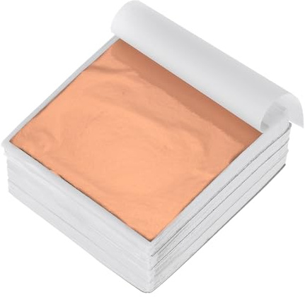 QUARKZMAN 400 Blatt Blattgold zum Basteln, 9 x 9 cm Imitation Goldfolie Goldflocken Goldpapier für Acrylmalerei Kunstprojekt Handwerk Möbel Dekoration Nägel Maniküre, Roségold