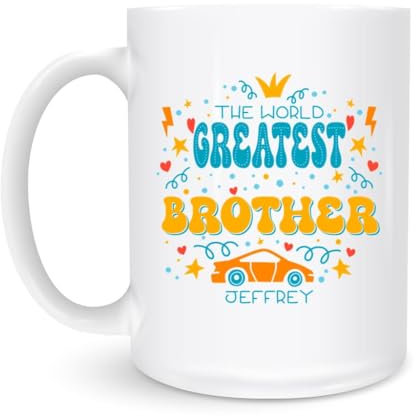 Drinking Cup The World's Greatest Brother Tea Mug Novelty White Mug with Handle Funny Stoneware Coffee Mug for Beer Juice 330Ml