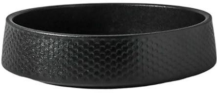 CAKERS Cuencos De Sopa|Platos De Ensalada De Pasta Y Postre Para Fiestas|Tazón Redondo De Cerámica Para Servir Fideos|Apto Para Lavavajillas Y Microondas,Negro-4PCS,25x7cm (9,8x2,7 Pulgadas)
