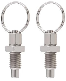 EMSea 2 unidades de empuje de resorte con anillo de tracción M12, pasador de liberación rápida, acero inoxidable, tipo sin bloqueo, empujador de resorte retráctil a mano, para instalaciones