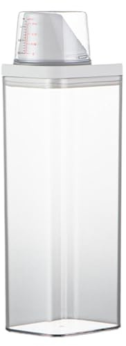 Dispenser per detersivo per bucato, contenitore per detersivo in polvere con coperchio dosatore, a prova di perdite, per liquidi e ammorbidenti | Organizer ricaricabile per la lavanderia, supporto