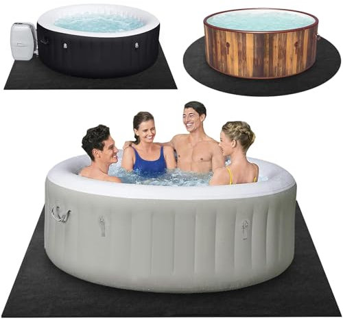 TIXANF 188.0x182.9 cm Whirlpool-Matte, aufblasbares Spa-Pool-Zubehör, wasserdichte rutschfeste Unterlage, saugfähiger Bodenschutz