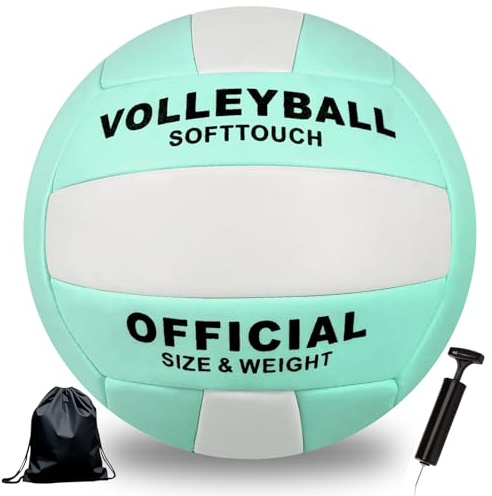 Aipwerer Pelota de Voleibol,Balon de voley de Playa,para Interior y Exterior Balón bolley de Playa de Tacto Suave para Playa,Jardín y Piscina,Balón Volei Oficial Talla 5 (Verde Blanco)