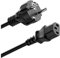 MilnoTech - Cable de alimentación (1 m, cable de alimentación tipo F (CEE 7/4) a C13, compatible con PC, monitor, impresora, color negro