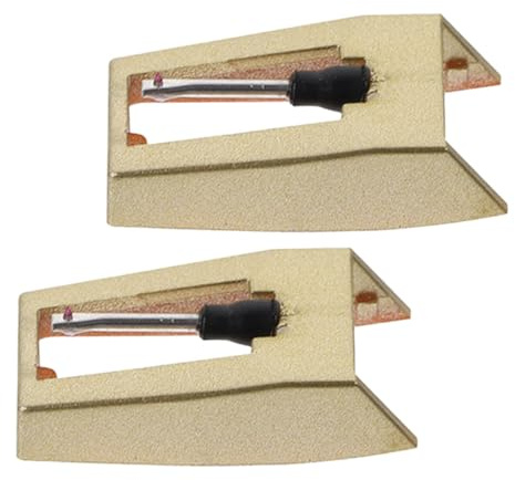 Agujas de Repuesto para Tocadiscos Doradas 2 Piezas Abs Aluminio | Compatibilidad Fuerte, para Vinilo y Reproductor, Diseño Elegante Acabado Dorado