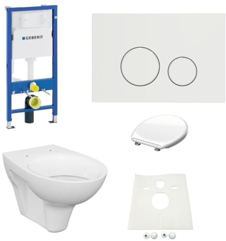 HGMBAD Set Geberit Spülkasten Design WC Betätigungsplatte WC Sitz