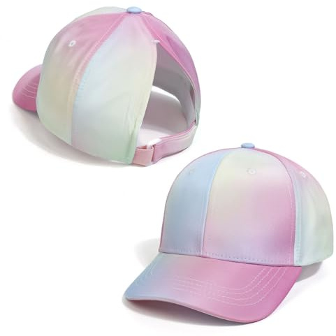 Ccomage Girls Ponytail Baseball Cap 3-8 Years Golf Visor Adjustable Summer Sun Protection Caps Outdoor Sports Hat Beach Cool Hats