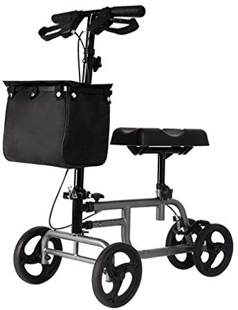 Aioneer Rollator Pieghevole, 4 Ruote, con Doppio Sistema Frenante, Altezza Regolabile, per Interni Ed Esterni, Grigio.