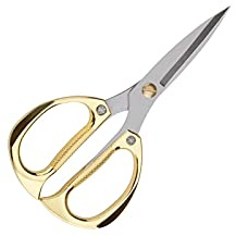 Prettiee Forbici da Insalata in Acciaio Inox, Forbici da Sarto per casa, Cucina e Ufficio - 19 cm - Oro