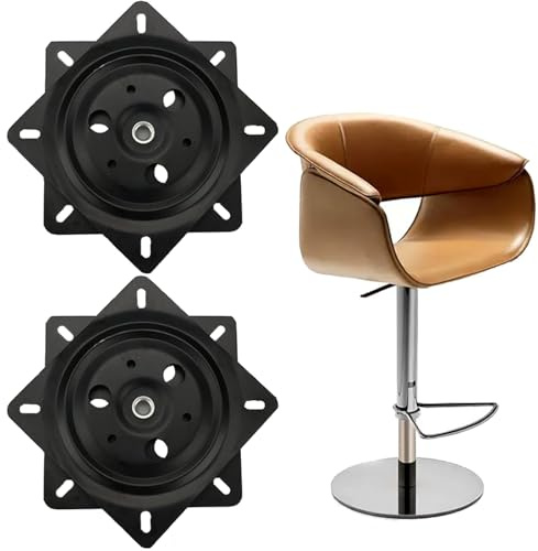 2 Pièces Table Tournante de Chaise Pivotante Platine Pivotante Plaque Pivotante à Roulement à Billes Plateau Tournant Roulement Rotation à 360° pour Chaises de Bar, Étagères Pivotantes, etc (Noir)