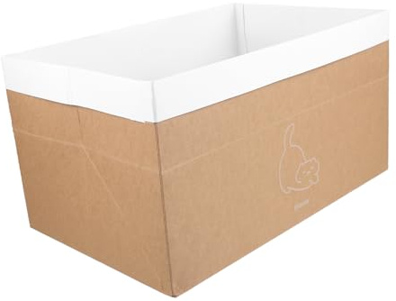 Mipcase Caja Rascador para Gatos Kraft Transpirable Nido Cómodo para Dormir Casa Multifunción para Mascotas Seguro para Gatos y Perros Pequeños