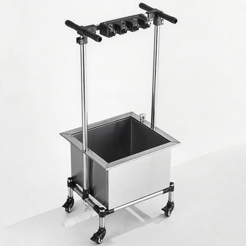 Garden Tool Organizer Broom Mop Holder, Stainless Steel Mop Sink Tool Stand Holder, Cleaning Supplies Organizer Janitor carts on Wheels, Housekeeping Station Storage Tools