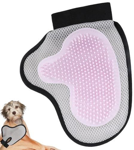 Waschhandschuhe für Hunde, wiederverwendbare Fellpflege-Handschuhe, weiche Silikonborsten, sanftes Schrubben Design mit rutschfester Passform, Massage- und Haarausfall-Werkzeug für Zuhause, Reisen