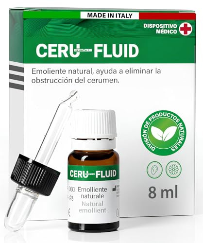 Natürliche Ohrtropfen 8ml – Ohrenschmalz Entferner Ceru Fluid – Für sanfte und sichere Ohrenreinigung mit Tropfer – Made in Italy