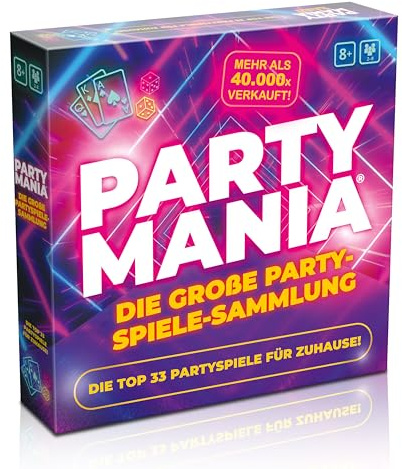 Partymania – Die große Partyspiele-Sammlung mit 33 lustigen Spielen für Kinder & Erwachsene | Alkoholfreie Partyspiele für Familie, Freunde, Silvester & Spieleabende | Für 2–8 Spieler ab 8 Jahren