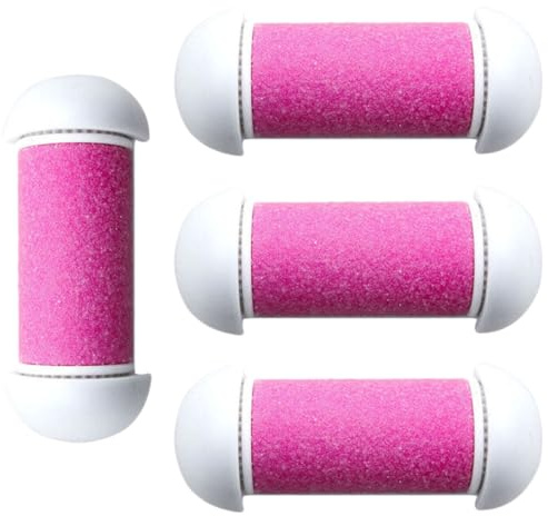 MUCKLILY Rodillos de Repuesto para Aparato Pedicura Eléctrica Cabezal Abrillantador para Exfoliación y Ablandador de Durezas Pies Fácil Instalación Material Plástico Duradero Color Rosa
