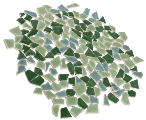 SUPVOX Piastrelle Mosaico di Ceramica Irregolari Verdi 400 G per Lavori Fai da Te Kit Pezzi Artigianato Casa e Decorazioni Creative