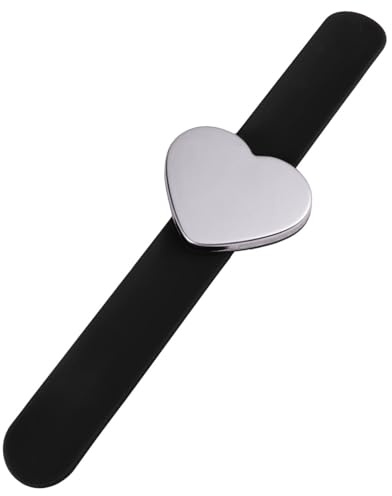 DECHOUS Braccialetto Morbido e Sicuro Nero Slap a Forma di Cuore in Silicone Funzione Magnetica per Ragazzo Ragazza e Decorazione del Polso